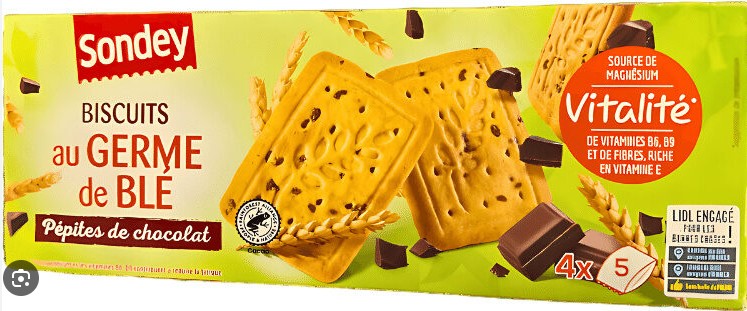 Biscuits au germe de blé aux pépites de chocolats